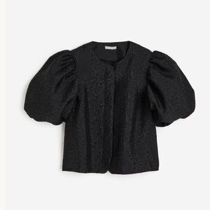 H&M Jacquard-weave Puff-sleeved Blouse XS